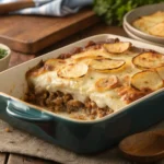 Herzhafter Auflauf Rezepte mit Fleisch goldbrauner Kartoffelkruste